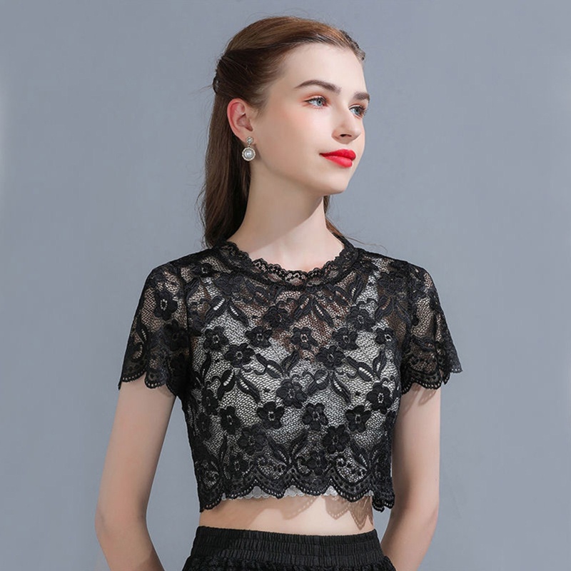 Cổ Áo Ren Giả Màu Trắng/Đen Thời Trang Mùa Hè Cho Nữ