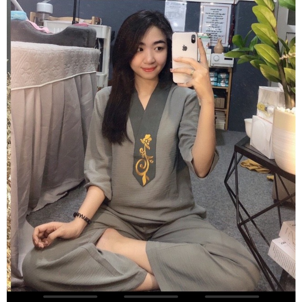 [BIG SIZE] Đồ đi lễ chính hãng Sen Hồng # bộ pháp phục vải đũi mềm co giãn tốt 588