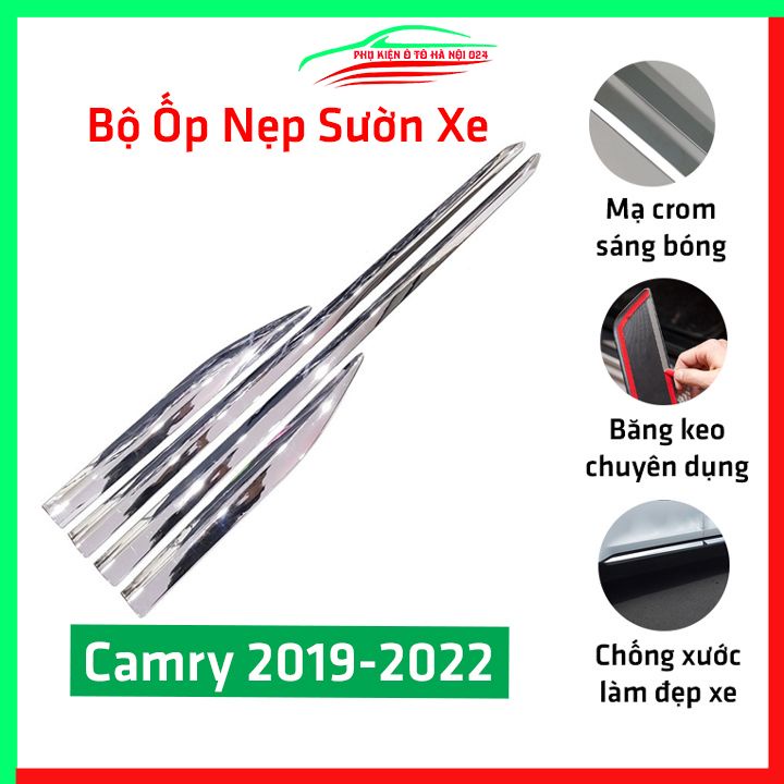 Bộ ốp nẹp sườn Camry 2019-2022 mạ crom trang trí làm đẹp xe