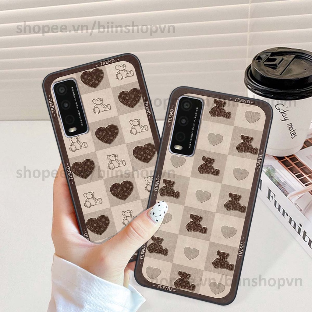 Ốp Vivo Y20 caro trái tim nhiều màu sắc, đầy cá tính, khẳng định phong cách