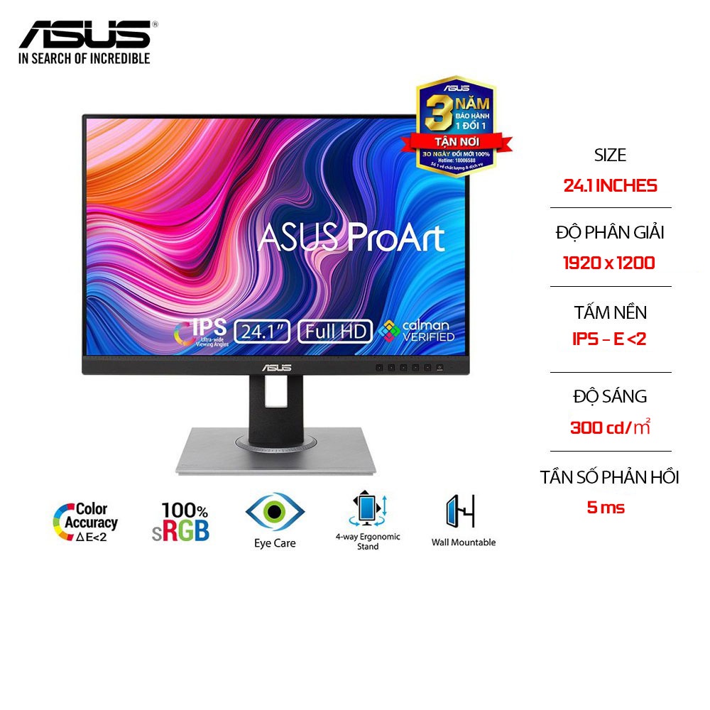 Màn Hình ASUS ProArt PA248QV 24&quot; IPS 75Hz