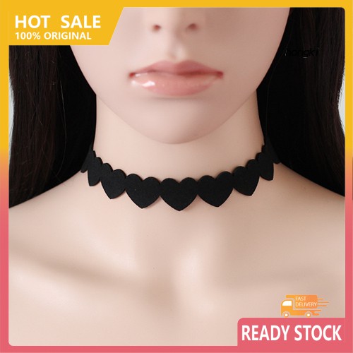 Vòng Cổ Choker Hình Trái Tim Chất Liệu Nhung Đen Thời Trang Dành Cho Nữ