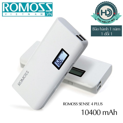 Pin sạc dự phòng Romoss Sense 4 Plus 10.400mAh chính hãng cao cấp
