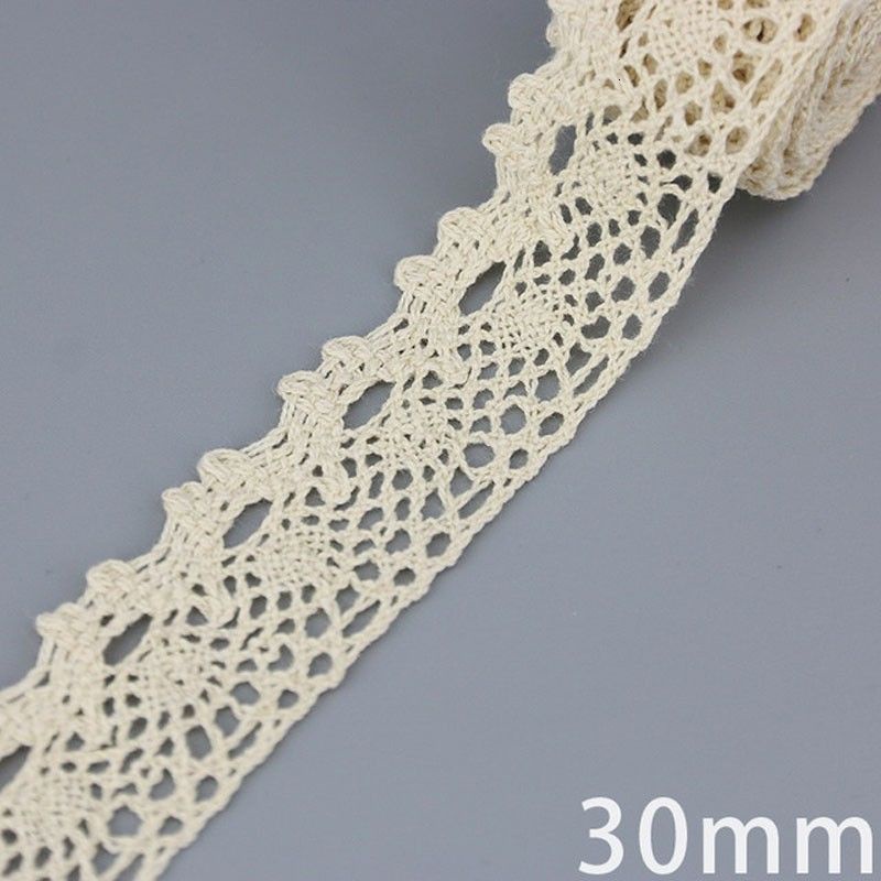 Cuộn dây ruy băng ren bằng cotton dài 5m trang trí đa năng tiện dụng