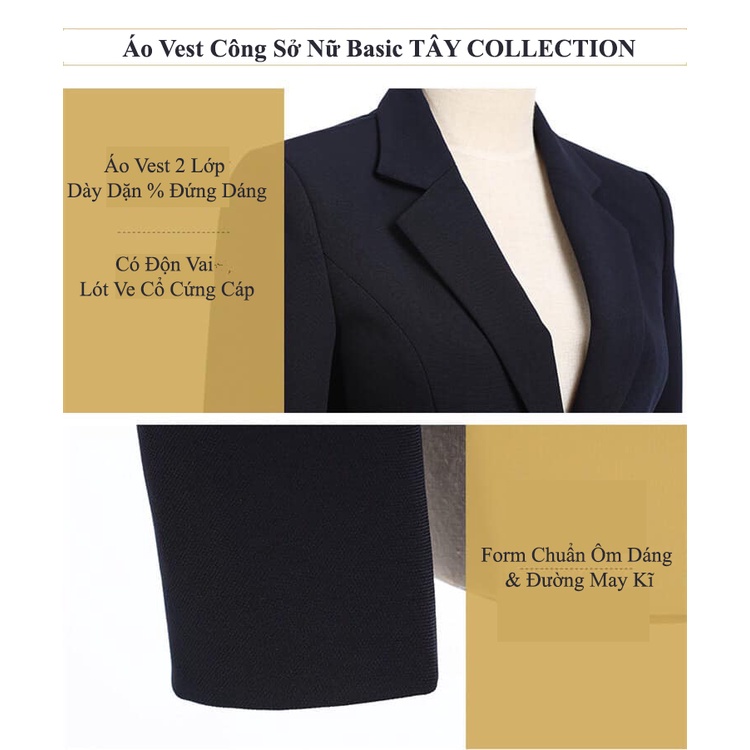 Áo vest nữ công sở 2 lớp cao cấp Tây Collection
