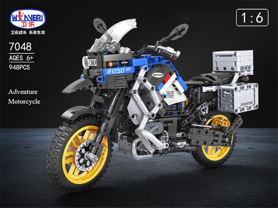 Mẫu Lắp Ráp mô hình Siêu Xe New Winner 7048 Technic Motorbike 948pcs Construction 1:6 Adventure Motorcycle