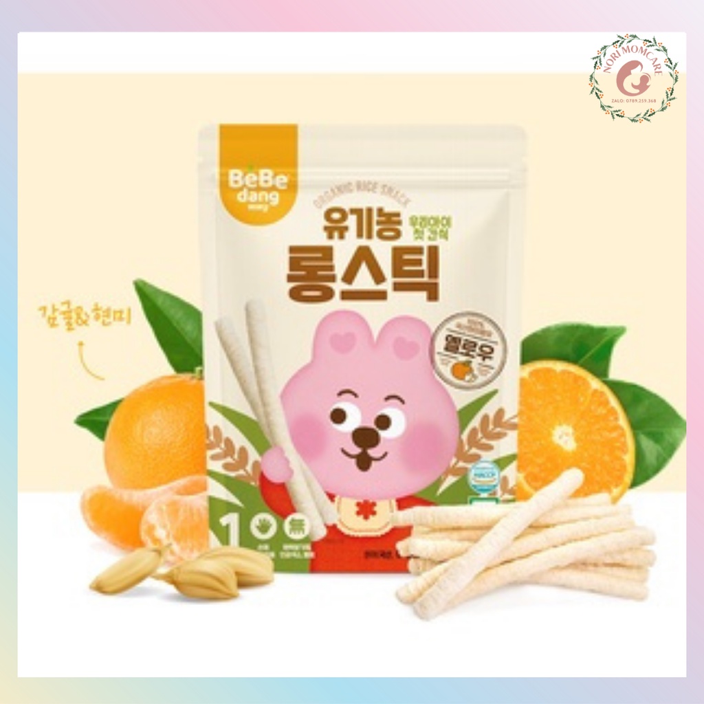 Bánh que ăn dặm gạo lứt hữu cơ Bebedang cho bé 6m+