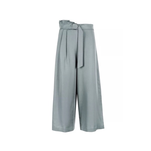 Quần lửng thắt dây ống rộng lụa nhân tạo xanh xám hot trend - Vero Moda thanh lịch sành điệu