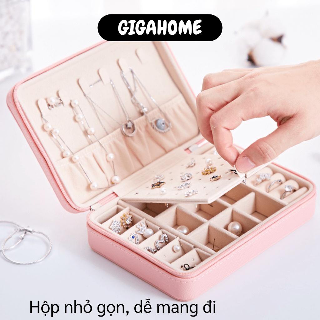 Hộp đựng Trang sức   GIÁ VỐN]   Hộp đựng nhẫn, dây chuyền, trang sức - Chất liệu Da pu chống thấm 17x12x5cm 9505