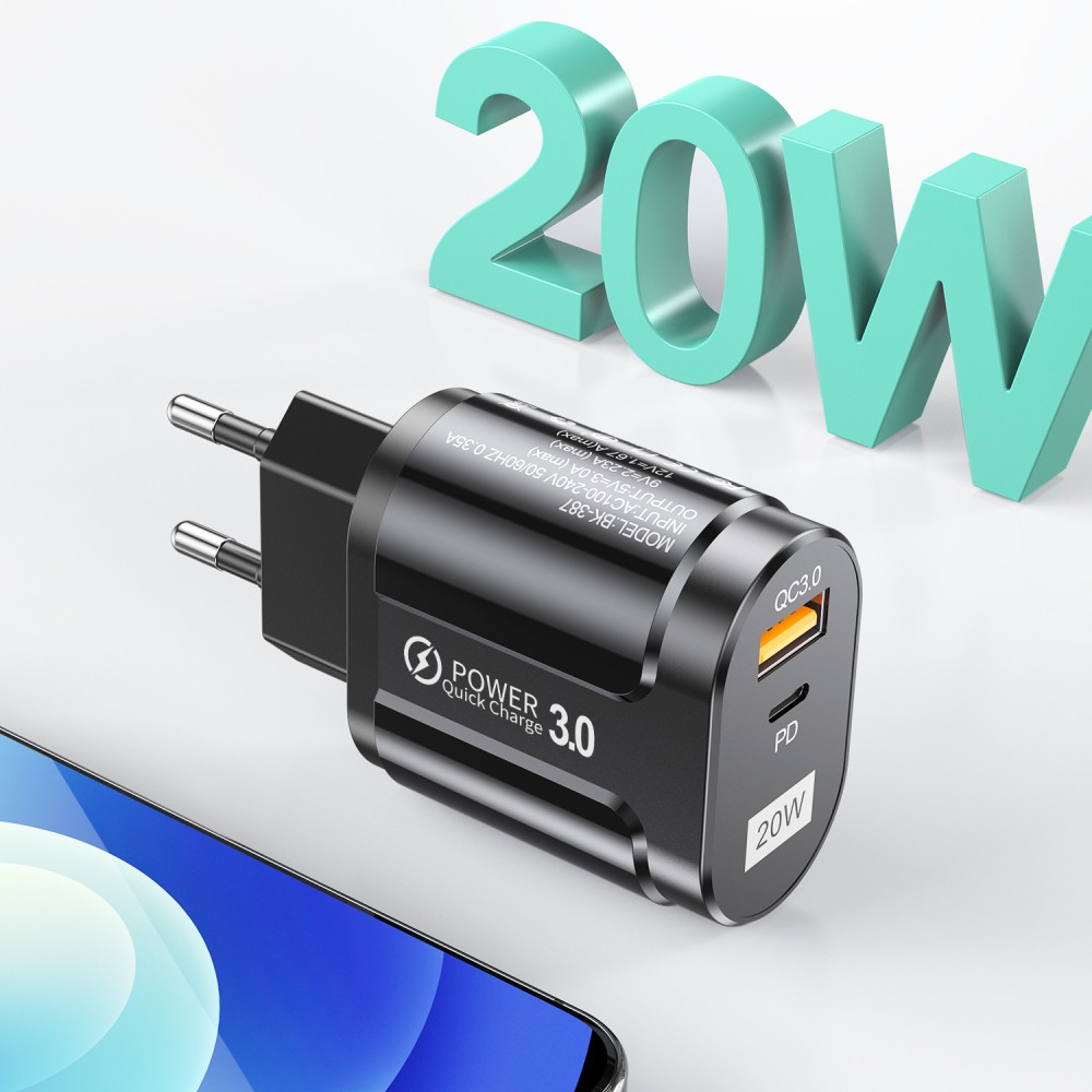 XIAOMI Đầu Sạc Nhanh Pd 20w Usb3.0 Eu Us Plug 3a Cho Iphone 12 Samsung