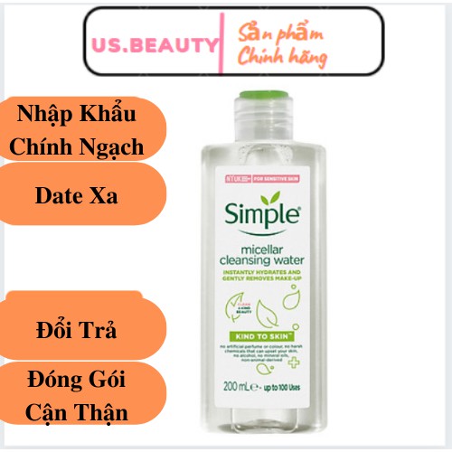 Nước Tẩy Trang Simple Micellar Cleansing Water 200ml