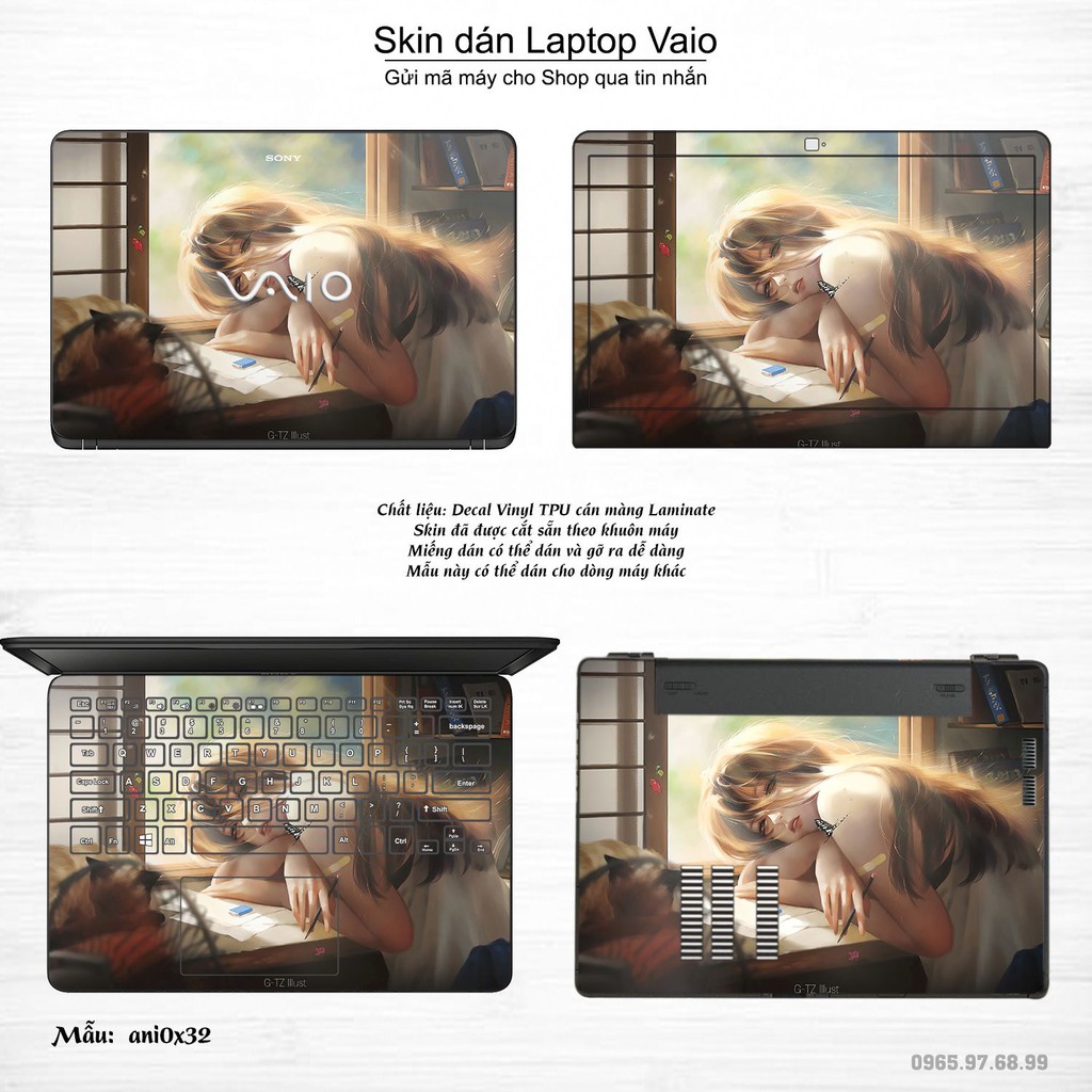 Skin dán Laptop Sony Vaio in hình Anime image (inbox mã máy cho Shop)