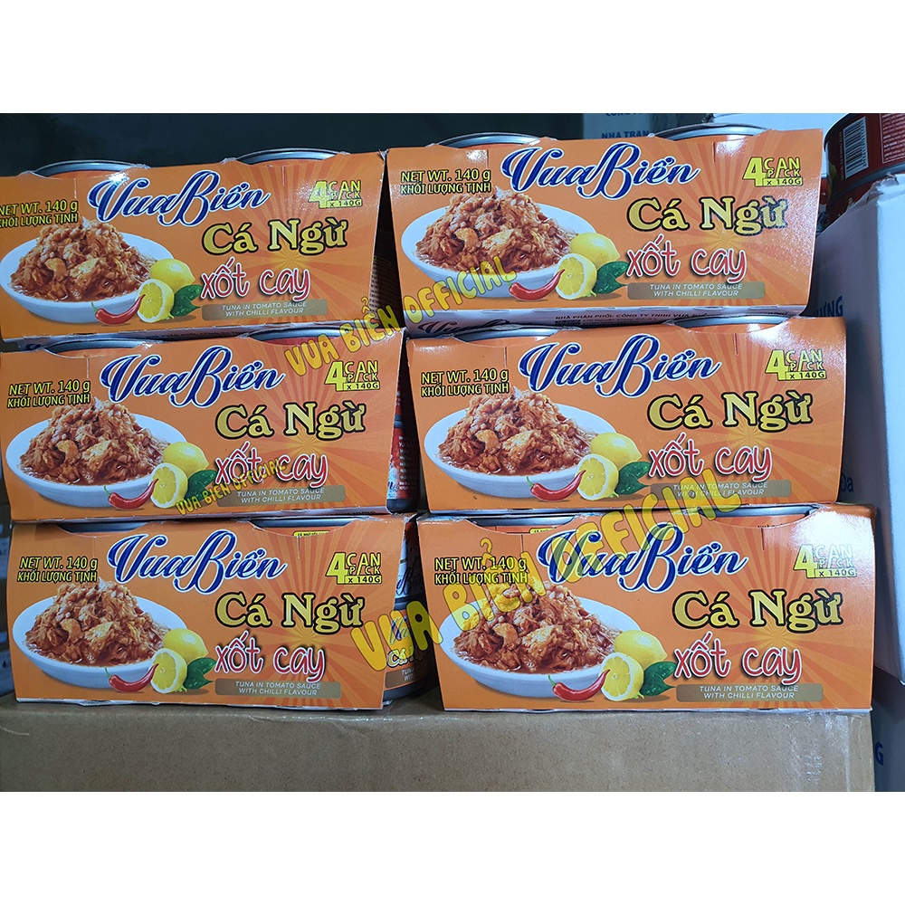 CÁ NGỪ XỐT CAY VUA BIỂN CHÍNH HÃNG 140g - TUNA IN TOMATO SAUCE WITH CHILLI FLAVOUR 140g