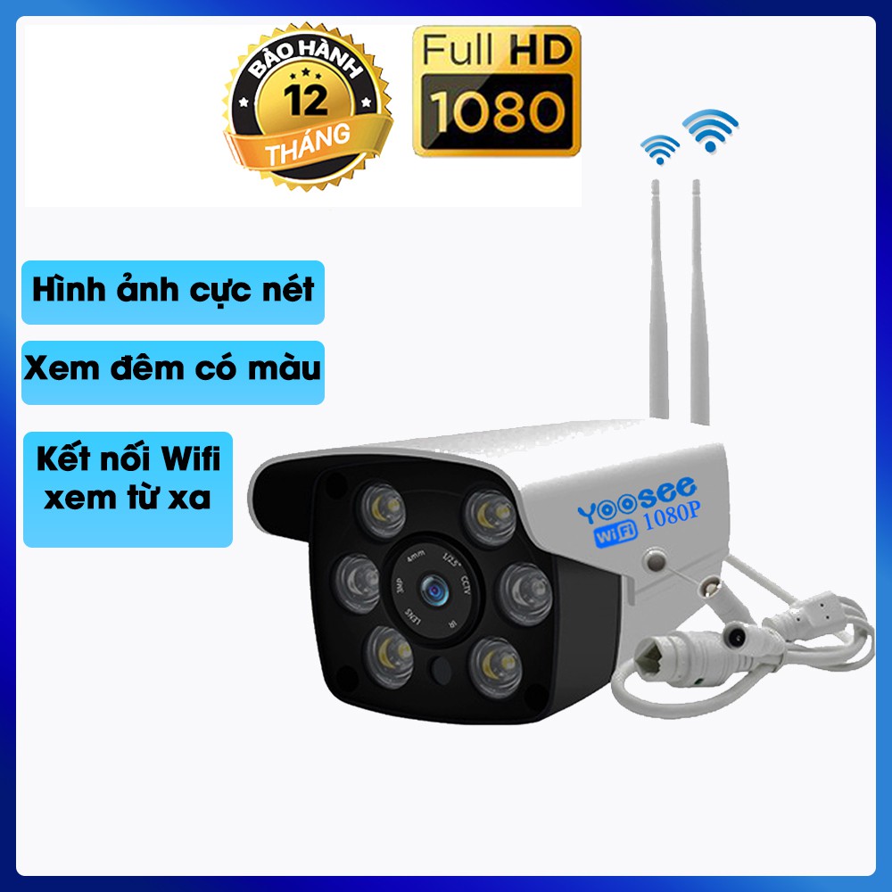 Camera wifi Yoosee chống nước  Full HD1080-2.0Mpx ZQ25M cảnh báo chuyển động, xem đêm có màu BH12T (YOOSEE ZQ25M) | BigBuy360 - bigbuy360.vn
