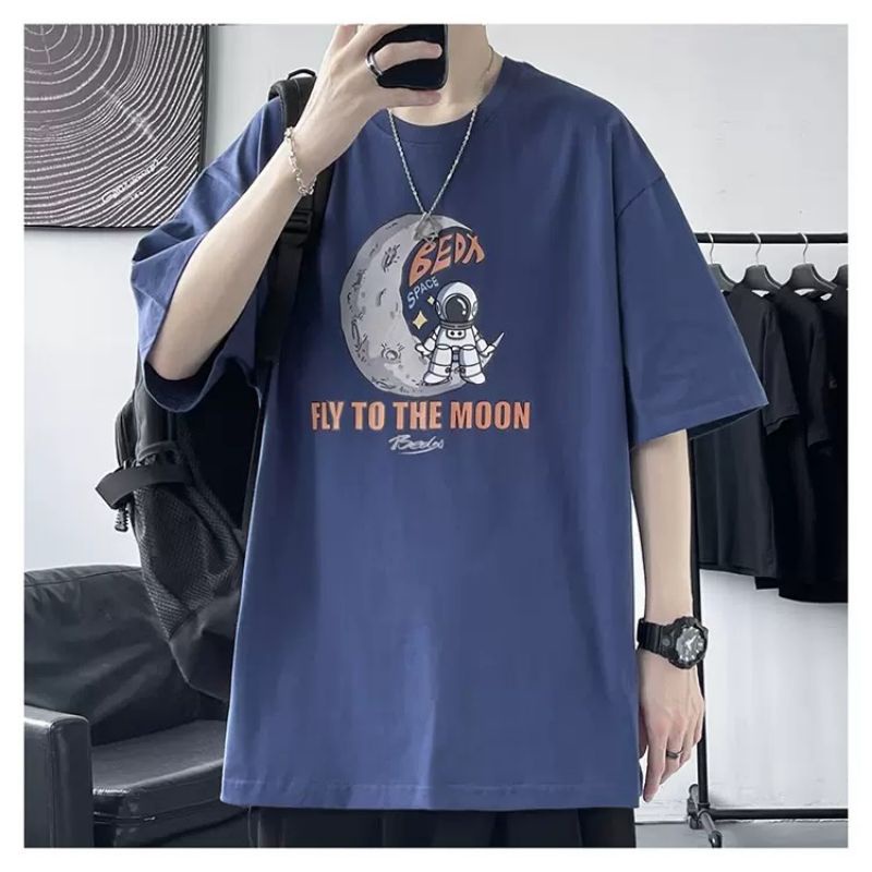 Áo thun tay lỡ unisex Fly To The Moon