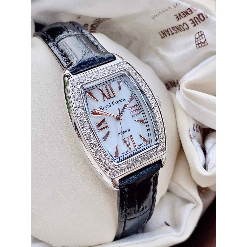 Đồng hồ nữ Royal Crown 3635 dây da đen