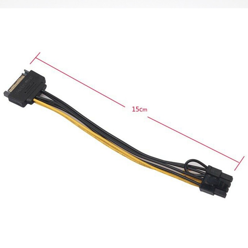 Cáp Chuyển Đổi 15-pin Sata Male Sang 8-pin (6 + 2) Pci-E Power Cable 15cm Sata | BigBuy360 - bigbuy360.vn