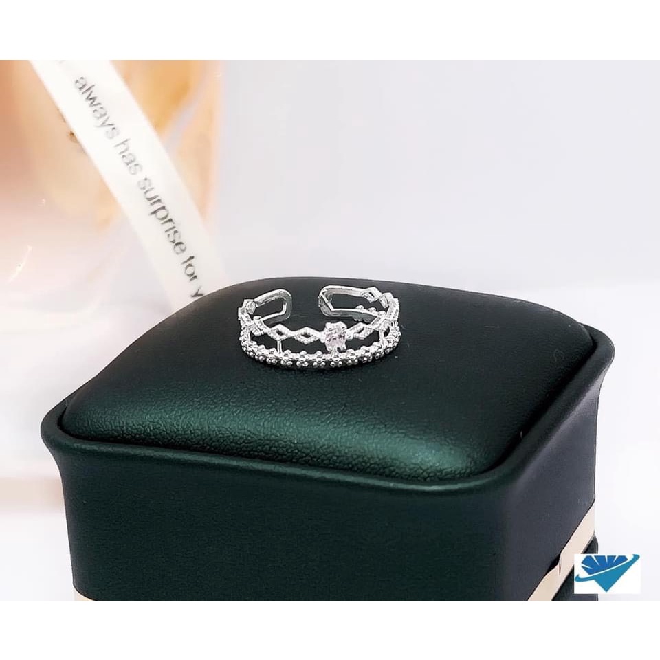 Nhẫn bạc nữ kiểu dáng mới đính đá dạng hở dễ đeo - Kho sỉ bạc Nhất Linh