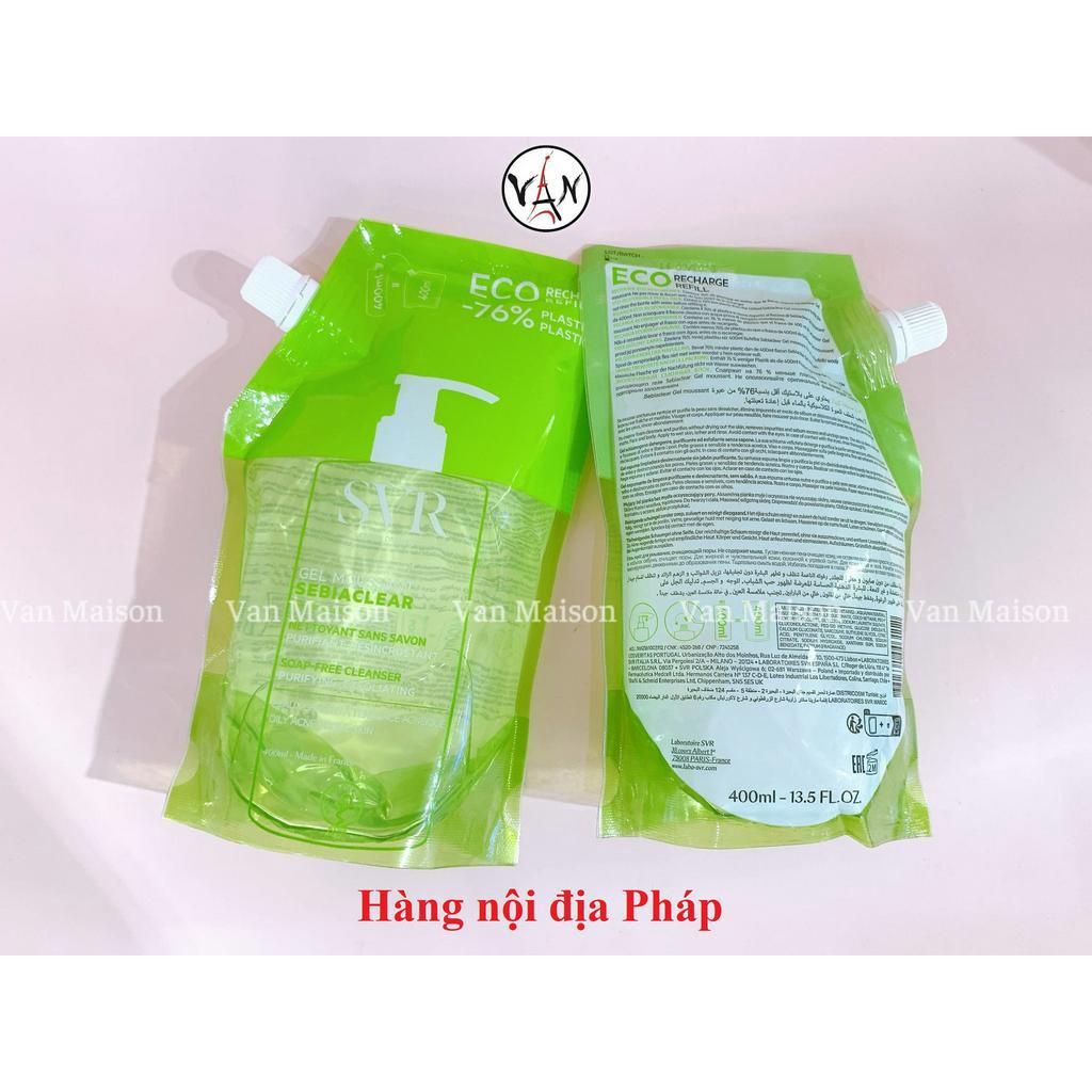 Gel rửa mặt svr không chứa xà phòng cho da dầu sebiaclear gel moussant 55ml 200ml 400ml