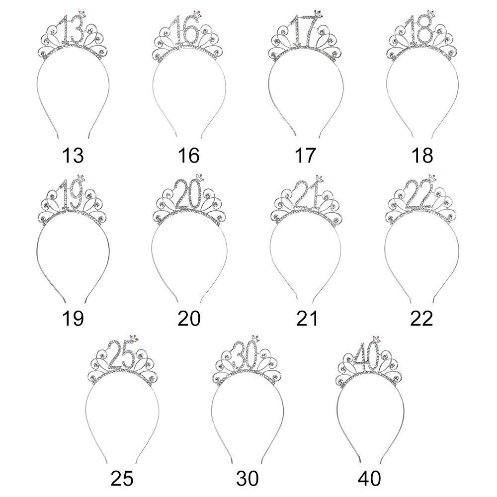 ROWANS 1 Vương Miện Sinh Nhật Màu Bạc Trang Trí Tóc Cho Bữa Tiệc