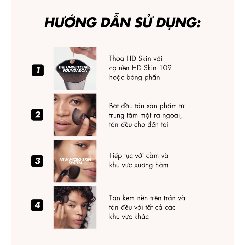 Kem nền mỏng mịn tệp da Make Up For Ever HD Skin Foundation 12ml - Nhập khẩu độc quyền từ Pháp