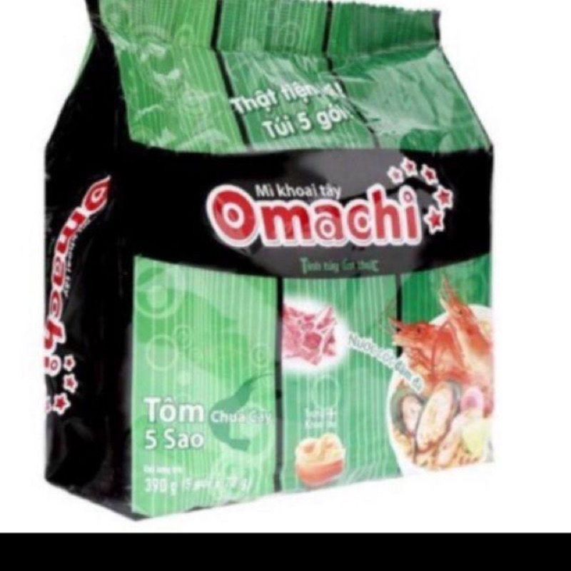 Bịch 5 gói mì khoai  tây Omachi xốt bò hầm/ sườn hầm ngủ quả/ tôm chua cay