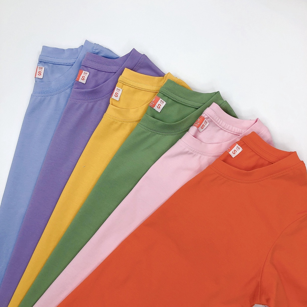 Áo phông cotton 4 chiều thun trơn nữ form vừa GINDY cổ tròn tay ngắn form vừa dễ phối đồ thời trang nữ A005