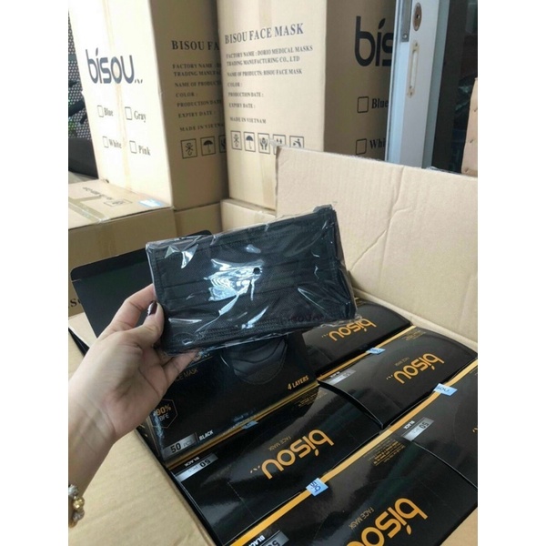Khẩu Trang Y Tế 4 Lớp Bisou Hộp 50 cái
