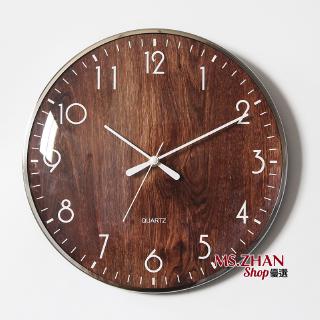Đồng Hồ Treo Tường Hình Tròn Vân Gỗ Kỹ Thuật Số Không Gây Tiếng Ồn Thời Trang Trang Trí Nhà Cửa