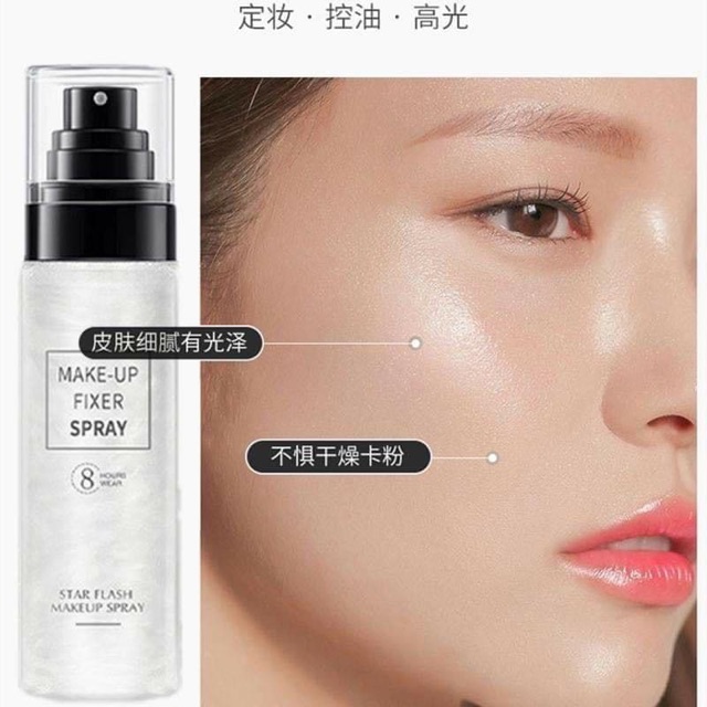 Xịt khoáng giữ lớp trang điểm Fixer Spray Tạo Hiệu ứng căng bóng da - 100ml