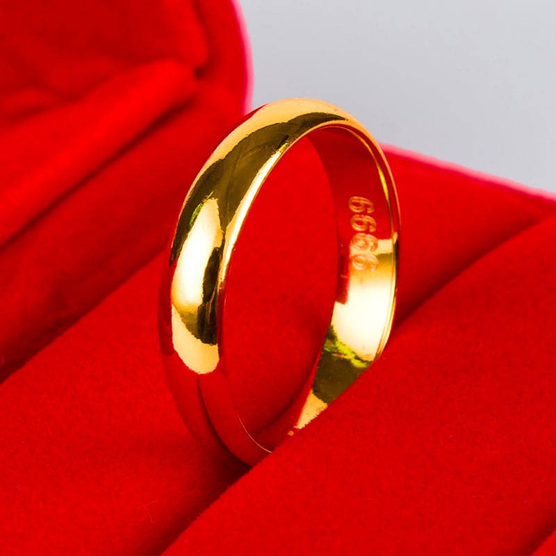 Nhẫn Thép 9999 Màu Sắc Cát Vàng Thời Trang Cho Nam Nữ