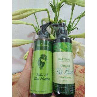 (Tặng dầu gội 100ml khi mua 2 bộ)Combo dầu gội chữa bạc, dầu xả Thu Hương