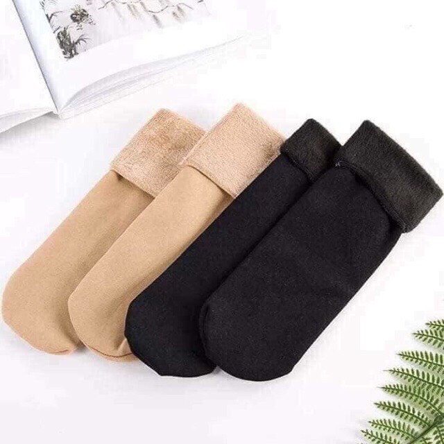 1 đôi Tất, vớ nữ lót lông mềm mịn cổ cao cực ấm giữ nhiệt mùa đông - LADY