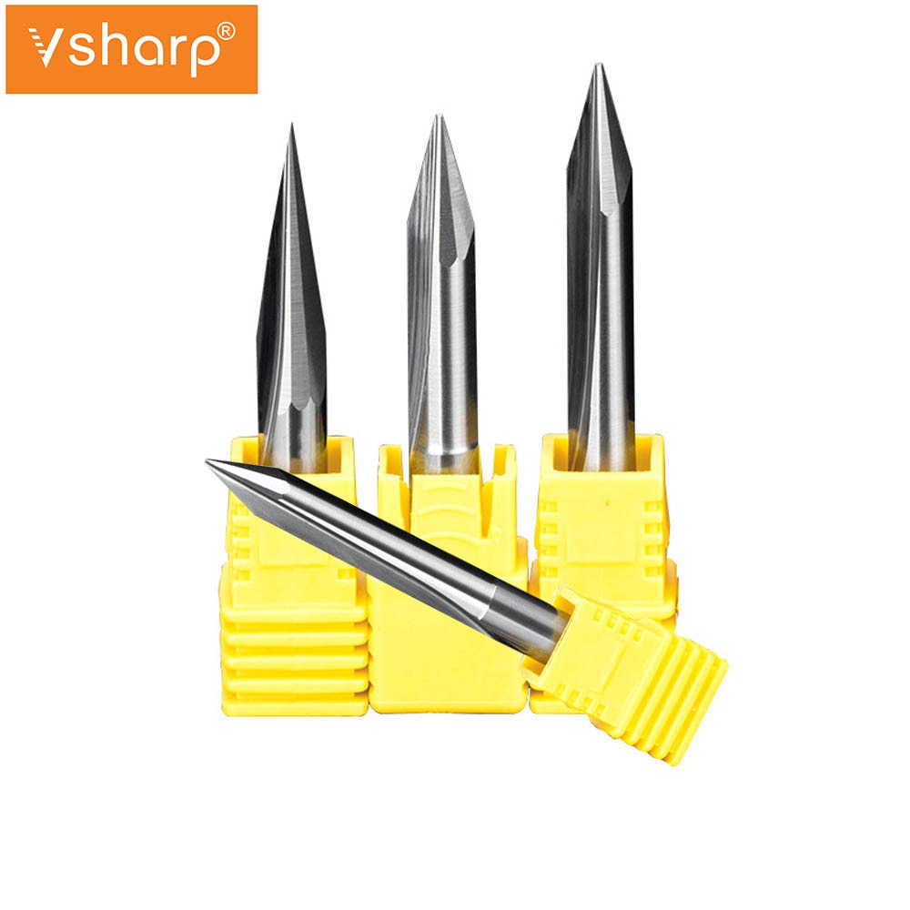 Vsharp Set 2 Mũi Phay Thẳng 6mm Lưỡi Dao Đôi Khắc Gỗ
