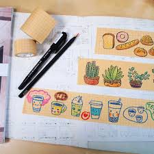Bộ hộp kèm10m cuộn giấy note Kraft kẻ caro - 5.5cmx10m - HOPAX