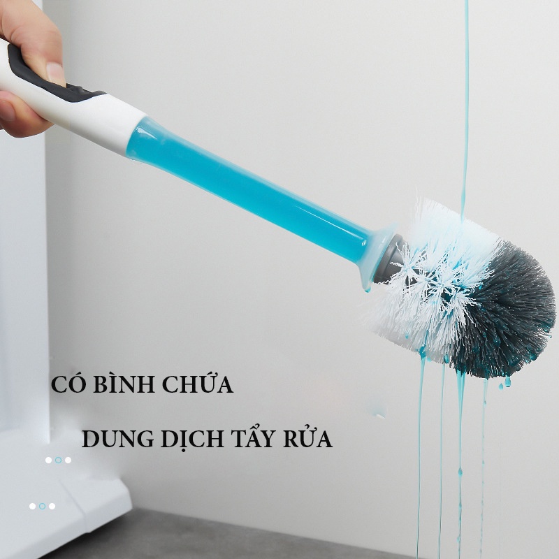 Chổi cọ toilet nhà vệ sinh thông minh - Cây Cọ Toilet Bồn Cầu Bằng SiliCon Có Giá Đựng Dán Tường.