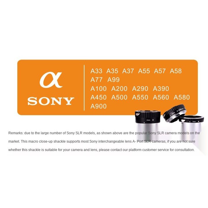 Bộ Tube macro Meike MK-S-AF1A dành cho máy ảnh Sony A ngàm SLR