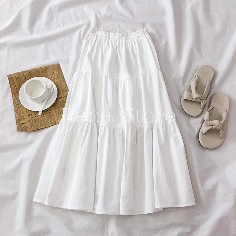 Chân váy dài ❤️Sale❤️ Chân váy nữ Vintage 2 lớp nhiều tầng kiểu dáng ullzang | BigBuy360 - bigbuy360.vn