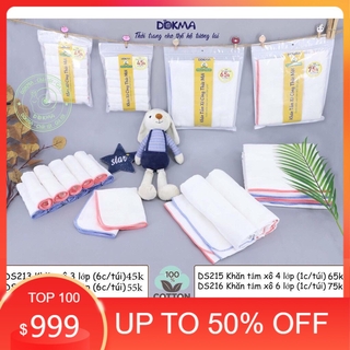 Khăn xô sữa 3 lớp công thức mới Dokma DS213 (6c/túi)