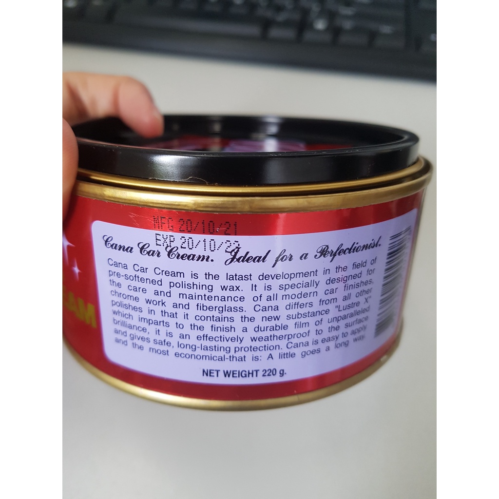 Sáp đánh bóng ô tô, xe máy, kim loại, mặt đá, giày CANA CREAM 220gr hàng chính hãng
