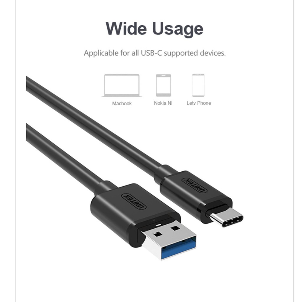CÁP TYPE C SANG USB 3.0 UNITEK (Y-C 474BK)