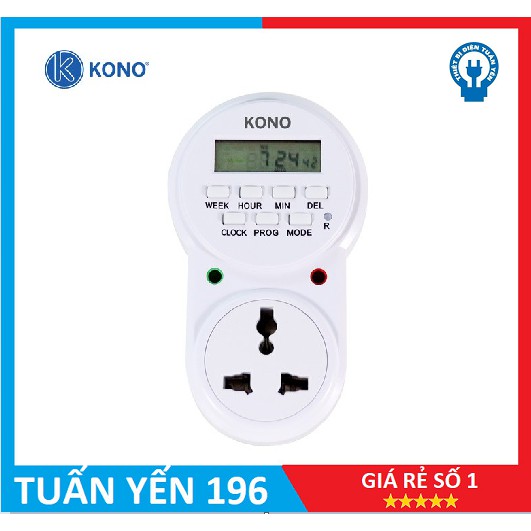 ổ cắm hẹn giờ tự động bật tắt máy bơm sạc điện thoại nồi điện ... cài 1 lần dùng quanh năm, ổ cắm ETG 63A công tắc