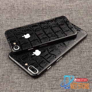 Miếng dán mặt lưng iphone giả da cá sấu full viền cao cấp
