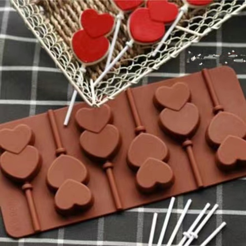 Khuôn Silicone 6 Ngăn Làm Kẹo Mút / Phô Mai / Socola Hình Hoa