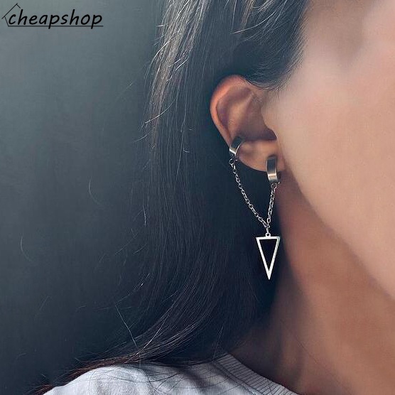 iF YOU Khuyên Tai Bạc Dạng Chuỗi Tam Giác Cổ Điển Cho Nữ