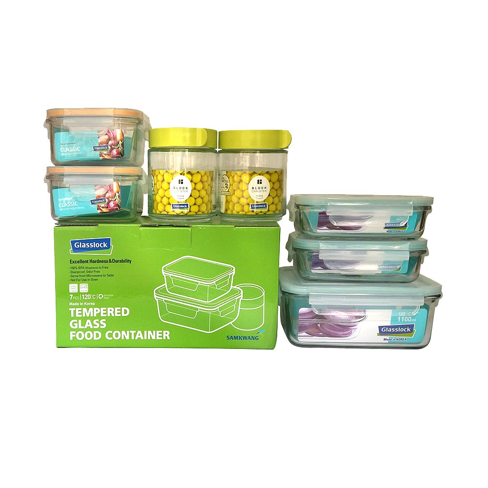 Bộ 7 món hộp thủy tinh cường lực GLASSLOCK GL1812