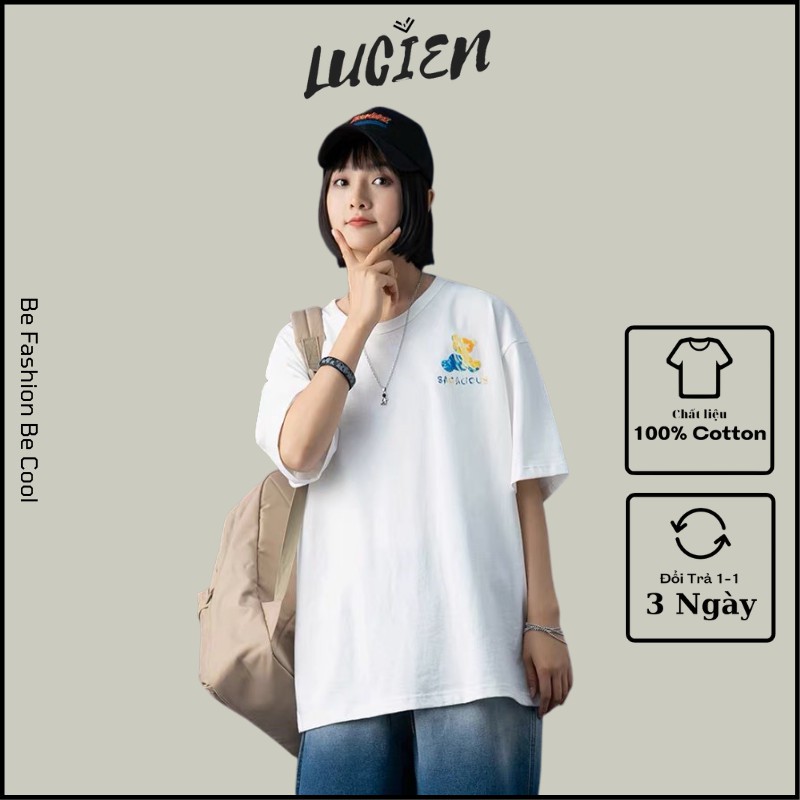 Áo phông unisex form rộng Sagacious chất liệu cotton cho nam nữ, Áo thun tay lỡ phong cách Ulzzang Lucien Official | BigBuy360 - bigbuy360.vn