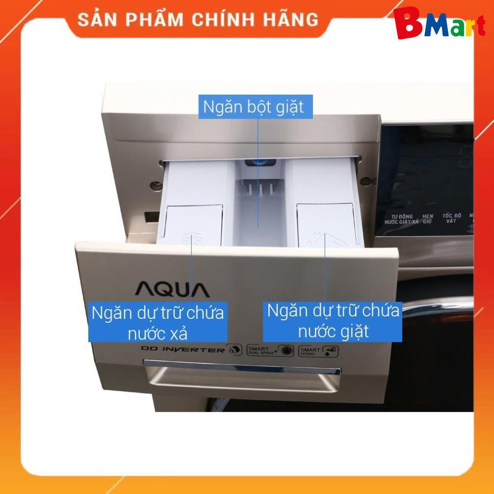 [ FREE SHIP KHU VỰC HÀ NỘI ] Máy giặt Aqua cửa ngang 10 kg màu vàng kim AQD-DD1000A.N  - BM