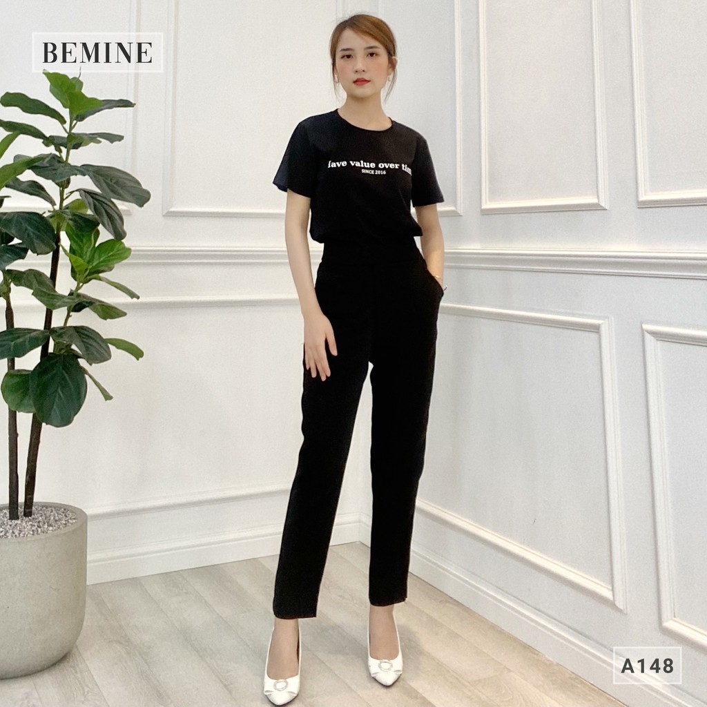 Áo thun nữ tay ngắn thiết kế bassic BeMine A148DEN