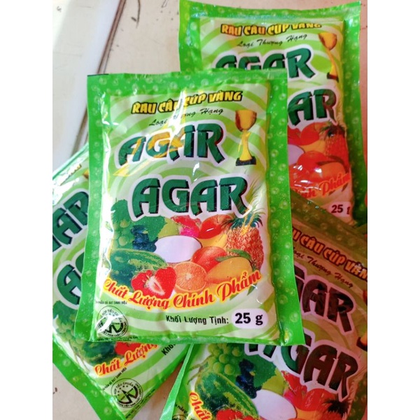 Bột Rau Câu Giòn Agar Agar Gói 25g ⚡ FREESHIP ⚡Bột Rau Câu Cúp Vàng Thượng Hạng